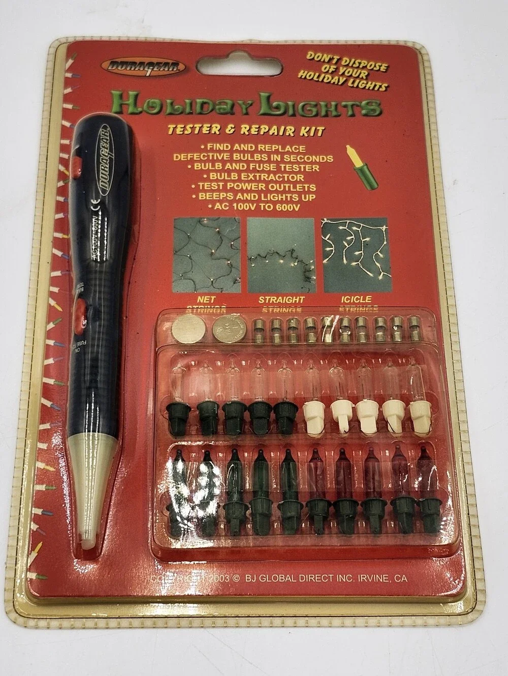 NEW Duragear Holiday Christmas Lights Tester Repair Tool And Tester.